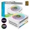 Cod. 159 Fuente de Poder GAMEMAX RGB-850 PRO WH / Modular / 850WATTS / Certificada 80 + Gold / 14CM ARGB FAN /sincronización con placas base RGB compatibles de ASUS, GIGABYTE, MSI y ASRock - 1