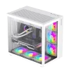 Cod. 376 Kit GAMEMAX Case Infinity White / lateral y frontal vidrio templado / doble cámara / USB Tipo-C + USB 3.0, HD audio / sin fuente / Blanco / Incluye P/Armar 4*fans ARGB 120mm + Controlador RGB AURA Sync + CR - 2