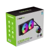 Cod. B:157  Sistema de Enfriamiento Líquido GAMEMAX ICEBURG 240 Infinity / FAN 2*120MM PWM / Sincronización ARGB AURA Sync / Conector 5V, 3 pines / 12V 4 pines / Compatible; Intel LGA 1851/1700 y AMD AM5 / ARGB - 9