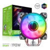 Cod.152 COOLER CPU GAMEMAX ICE BLADE ARGB / ARGB Infinito / TDP: 190W / doble anillo 120mm / 4*Heatpipes cobre / Compatible: Intel LGA1700/115X/1200, AMD AM5/AM4 / PWM 4 pines - 3