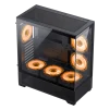 Cod. G:254 Case GAMEMAX VISTA AB Negro / ATX / lateral y frontal vidrios templados / marco metálico de acero / Incluye 6*fan ARGB (3*fan inversos y 3*fan normales) + Controlador V4.0 ARGB HUB PWM WH y control remoto / 1*USB3.0 + 1*USB2.0 + 1*USB tipo-C / - 3