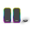 Cod. M:235 Parlantes Gaming MARVO Havoc 20 Black (SG-285) Estéreo 6W (2*3W) / Efectos LED RGB / Control de vol. / Jack 3.5 (Audio) + USB(Power) - 3