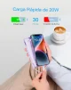 Cod. 257 Power Bank con cables integrados CHARMAST C2046S / 20.000 mAh, 20 W / Puertos: 4*salidas, 2*entradas / Ultra Slim / pantalla LED / Compatible: iPhone 16/15/14/13 y Samsung, Google y iPad - 3