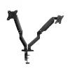 Cod. 1138 Soporte P/ 2*Monitores MARVO Cargo 220 (HZ-22B) 15" a 32" / 9kg x brazo / &nbsp;Inclinaci&oacute;n +90&deg;~ &ndash;85, Giro 180&deg;, rotacion 360&deg; / Ajustable en mesa, abrazadera tipo C - 2