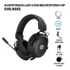 Cod. H:115 Headphone Stereo HP DHE-8005 / iluminaci&oacute;n LED / Mic. flexible / control vol. / Interfaz: 1*jack 3.5mm+USB(LuzLED) / Cable 2.1 m - 3