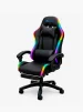 Cod. 1178 Silla Gamer Potenzza RGB Black / Iluminaci&oacute;n RGB / Almohada cabeza y zona lumbar / reclinable 120&ordm; / Rotaci&oacute;n 360&deg; / Reposapi&eacute;s retr&aacute;ctil - 2