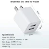Cod. 062 Cubo Cargador Universal de doble puerto USB, 2.1A y 1.0A / blanco - 4