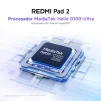 Cod. 152 Tablet REDMI Pad 2 / Helio G100-Ultra / Crystal-clear 11" 2.5K (2560&nbsp;x&nbsp;1600), 90Hz / 8GB RAM, 256GB Alm. Exp. MicroSD (hasta 2TB) / HyperOS 2 / Cam. post. 8MP, front. 5MP / Dolby Atmos / Bat. 9000 mAh - Verde Menta - 6