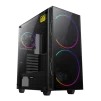 cod. 398 CASE GAMEMAX BLACK HOLE ATX / USB 1* 3.0 *1 2.0 / FAN ARGB (FRONT 2*20CM, POST. 1*12CM) / LAT Y FRONT VIDRIO TEMP. + CONTROLADOR AURA Sync. - 1