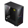 cod. 398 CASE GAMEMAX BLACK HOLE ATX / USB 1* 3.0 *1 2.0 / FAN ARGB (FRONT 2*20CM, POST. 1*12CM) / LAT Y FRONT VIDRIO TEMP. + CONTROLADOR AURA Sync. - 4