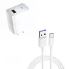 Cod. 262 Cargador de pared Pavareal K101 22.5W (Carga r&aacute;pida) / 1*Puerto USB-A DC 5V/3A / incl.Cable USB-C - 1
