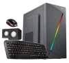 Cod. 342 Combo case INS CA-054 Black / 1*USB3.0 + 2*USB 2.0 / panel frontal tira LED RGB (14 modos) / ATX / Teclado multimedia USB / Parlantes / Mouse USB / Fuente 950W - 1