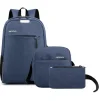 Cod. 114 Kit 3en1 Backpack LS206 (Mochila + Lonchera + Cartuchera) / P/*Laptop 15.6" / Varios compartimentos / Nailon y Poli&eacute;ster - 1