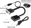 Cod. 480 Adaptador VGA a HDMI Full HD (1080p) con Audio 3.5mm. / Plug &amp; Play - 4