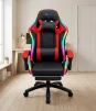 Cod. 1180 Silla Gamer Potenzza RGB Black/Red / Iluminaci&oacute;n RGB / Almohada cabeza y zona lumbar / reclinable 120&ordm; / Rotaci&oacute;n 360&deg; / Reposapi&eacute;s retr&aacute;ctil - 4