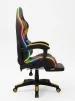 Cod. 1175 Silla Gamer ENV ThroneX Black/Gold / Iluminaci&oacute;n RGB + Altavoces / Almohada cabeza y zona lumbar / Rotaci&oacute;n 360&deg; / &nbsp;Reposapi&eacute;s retr&aacute;ctil - 7