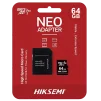 Cod. 272 Micro SD HIKSEMI Neo C1 / 64GB / Clase 10 V30 / 2en1 / escritura 30MB/s - 92MB/s lectura - 2