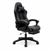 Cod. 1202 Silla Gamer Potenzza Black / Almohada cabeza y zona lumbar / reclinable 120&ordm; / Rotaci&oacute;n 360&deg; / Reposapi&eacute;s retr&aacute;ctil - 3