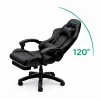 Cod. 1202 Silla Gamer Potenzza Black / Almohada cabeza y zona lumbar / reclinable 120&ordm; / Rotaci&oacute;n 360&deg; / Reposapi&eacute;s retr&aacute;ctil - 4