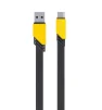 Cod. 272 Cable de Datos Pavareal Q19C USB-A a USB-C / 120W / 1 m / Trenzado Plano Negro/Amarillo - 1