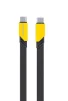 Cod. 271  Cable de Datos Pavareal Q19CTC USB-C a USB-C / 100W, PD27 W / 1 m / Trenzado plano Negro/Amarillo - 1