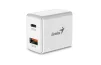Cod. 164 Cargador de pared Genius PD-20AC 20W (Carga rápida) / dual 2*puertos 3.0 CC 5 V/3 A (1*puerto USB-A + 1*puerto USB-C) / blanco - 1