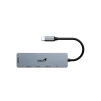 Cod. 375 Hub Multipuertos Genius UH-500 5 en 1 / Interfaz: USB-C a 1*HDMI 4K@60Hz, 1*USB-C PD (Carga r&aacute;pida 100W), 2*USB-A 3.0 &amp; 1*USB-C 5G, / Compatible: Windows&reg;, Mac OS, Android, Apple IOS / Plug &amp; play - 4