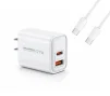 Cod. C:264 Cargador de pared Pavareal K58CTC de 27W (Carga r&aacute;pida) / 2*Puertos, DC 5V/3A (1*USB-A + 1*USB-C) / incl. Cable USB-C - 1