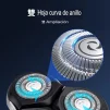 Cod. 1046 Kit Afeitadora Hyundai PHT-083 4en1 / 5W / Bat. 600 mAh / 8500 RPM / resistente al agua (IPX6) / Incl. (1*cabezal recortador vello nasal, 1*recortador vello, 1*cepillo limpieza facial, 1*cabezal masaje) - 7