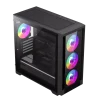 Cod. 316 Case GAMEMAX Defender TG BK/ lateral y frontal vidrios templados / 1*USB3.0 + 2*USB2.0 / Audio HD Compatible: GPU Serie RTX-40xx y enfriador CPU líquido 360 / Incluye: 4*ventiladores 12mm. ARGB - 6