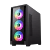 Cod. 316 Case GAMEMAX Defender TG BK/ lateral y frontal vidrios templados / 1*USB3.0 + 2*USB2.0 / Audio HD Compatible: GPU Serie RTX-40xx y enfriador CPU líquido 360 / Incluye: 4*ventiladores 12mm. ARGB - 4
