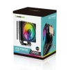 Cod. 162 Air cooler CPU GAMEMAX Ice Force BK ARGB / 4*tubos térmicos / TDP 200W  / Compatible: Intel Intel LGA1851/1700/115X/1366 y AMD AM5/AM4 / AURA SYNC 3 pines (M/F), PWM 4 pines - 9