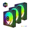 Cod. V:334 Kit Ventiladores PC GAMEMAX RA300 BK / 3*FAN120mm Luces ARGB / AURA 3 pin 5V (M/F), PWM 4 pines(M/F) - 1
