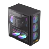 Cod. 356 Case GAMEMAX F46 BK / ATX / 1*USB-C, 2*USB3.0 / frontal Mesh Optimizado P/Flujo de Aire y lat. vidrio templado / admite refri. líquida 360° &amp; VGA 350mm / Módulo I/O intercambiables / Incluye 4*Fans ARGB 120mm - 3
