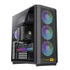 Cod. 356 Case GAMEMAX F46 BK / ATX / 1*USB-C, 2*USB3.0 / frontal Mesh Optimizado P/Flujo de Aire y lat. vidrio templado / admite refri. líquida 360° &amp; VGA 350mm / Módulo I/O intercambiables / Incluye 4*Fans ARGB 120mm - 1