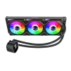 Cod. 169 Enfriamiento Líquido GAMEMAX ICEBURG 360 Digital BK / FAN 3*120MM PWM / TDP 290W / Pantalla digital de temperatura / Sincronización ARGB AURA Sync / Compatible Intel LGA1700 y AMD AM5 - 2