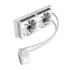 Cod.168 Enfriamiento Líquido GAMEMAX ICEBURG 240 Digital WH / FAN 2*120MM PWM / TDP 245W / Pantalla digital de temperatura / Sincronización ARGB AURA Sync / Compatible Intel LGA1700 y AMD AM5 - 4
