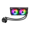 Cod. 167 Enfriamiento Líquido GAMEMAX ICEBURG 240 Digital BK / FAN 2*120MM PWM / TDP 245W / Pantalla digital de temperatura / Sincronización ARGB AURA Sync / Compatible Intel LGA1700 y AMD AM5 - 3