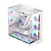 Cod 387 KIT GAMEMAX Infinity Plus White / ATX / USB3.1/USB-C / Diseño Vista Panorámica 3 lados vidrios templados / cables y tubos ocultos / admite: refri. líquida 360°, VGA 400mm / Incluye P/Armar 6*Fans total en 2*Pack ARGB 12M + Controlador RGB AURA Syn - 2