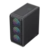 Cod. 323 Case GAMEMAX FORGE AB / lateral vidrio templado y frontal diseño parrilla ABS / 1*USB3.0 + 1*USB2.0 + 1*Tipo-C / Audio HD / Incluye: 6*ventiladores ARGB 120mm - 4