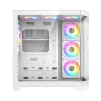 Cod. 348 Case GAMEMAX HYPE-A White / ATX / 1*USB3.0, 2*USB2.0 / vidrios templados panorámico 270° / admite tarjetas NVIDIA Serie 4000 &amp; refri. líquida 360° / Incluye 4*Fans 120mm ARGB + Controlador V5.0 ARGB HUB-PWM + CR. - 3