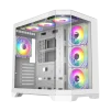Cod. 348 Case GAMEMAX HYPE-A White / ATX / 1*USB3.0, 2*USB2.0 / vidrios templados panorámico 270° / admite tarjetas NVIDIA Serie 4000 &amp; refri. líquida 360° / Incluye 4*Fans 120mm ARGB + Controlador V5.0 ARGB HUB-PWM + CR. - 1