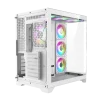 Cod. 348 Case GAMEMAX HYPE-A White / ATX / 1*USB3.0, 2*USB2.0 / vidrios templados panorámico 270° / admite tarjetas NVIDIA Serie 4000 &amp; refri. líquida 360° / Incluye 4*Fans 120mm ARGB + Controlador V5.0 ARGB HUB-PWM + CR. - 6