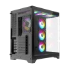 Cod. 311 Case GAMEMAX HYPE-A Black / ATX / 1*USB3.0, 2*USB2.0 / vidrios templados panorámico 270° / admite tarjetas NVIDIA Serie 4000 &amp; refri. líquida 360° / Incluye 4*Fans 120mm ARGB + Controlador V5.0 ARGB HUB-PWM + CR. - 6