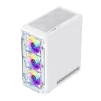 Cod. 355 Case GAMEMAX Starlight 2 AW / ATX / USB-C, USB3.0, USB2.0 / lat. vidrio templado y Fron. Diseño de panel acrílico transparente / Bloqueo interruptor de niños / admite refri. líquida 360° &amp; VGA 330mm / Incluye 6*Fans ARGB 120mm - 6
