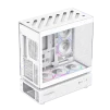 Cod. 319 Case GAMEMAX N80 WH / vidrio Curvo templado panorámico / Diseño modular desmontable: / 1*USB3.0 + 1*Tipo-C Gen2 / audio HD / Montaje vertical de tarjeta GPU / Refrigeración integral: cobertura de 270: 6*ventiladores 12mm. ARGB + HUB Fan PWM ARGB - 11