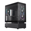 Cod. 318 Case GAMEMAX N80 BK / vidrio Curvo templado panorámico / Diseño modular desmontable: / 1*USB3.0 + 1*Tipo-C Gen2 / audio HD / Montaje vertical de tarjeta GPU / Refrigeración integral: cobertura de 270: 6*ventiladores 12mm. ARGB + HUB Fan PWM ARGB - 2