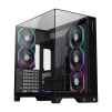 Cod. 371 Case GAMEMAX Infinity Pro BK / ATX / USB 3.0/USB-C / Diseño Vista Panorámica 3 lados vidrios templados / admite: refri. líquida 360° &amp; VGA 400mm / Incluye 5*fans ARGB 120mm (2*Post., 3*Infe.) + Controlador RGB AURA Sync - 2