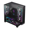 Cod. 371 Case GAMEMAX Infinity Pro BK / ATX / USB 3.0/USB-C / Diseño Vista Panorámica 3 lados vidrios templados / admite: refri. líquida 360° &amp; VGA 400mm / Incluye 5*fans ARGB 120mm (2*Post., 3*Infe.) + Controlador RGB AURA Sync - 4