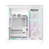 Cod. 372 Case GAMEMAX Infinity Pro WH / ATX / USB 3.0/USB-C / Diseño Vista Panorámica 3 lados vidrios templados / admite: refri. líquida 360° &amp; VGA 400mm / Incluye 5*fans ARGB 120mm (2*Post., 3*Infe.) + Controlador RGB AURA Sync - 4